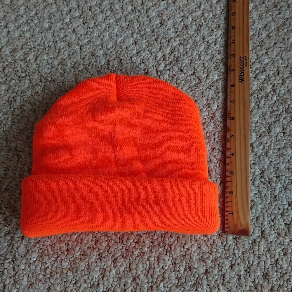 Daylily Orange Snow or hunting  Heavy Weight Beanie One Size NWOT